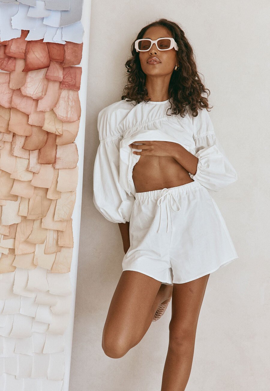 SAMPLE-Akel Shorts - White